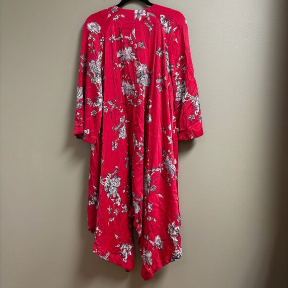 Free People Womens Kimono Size S Asymmetric Fairy Boho Oversize Midi Artsy Flowy - Picture 5 of 14